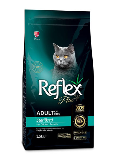 غذای خشک گربه عقیم شده با طعم مرغ رفلکس پلاس Reflex Plus Sterilised 1.5 kg